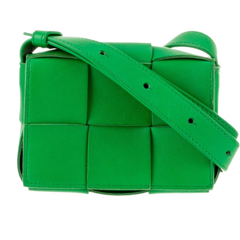 AUTH Bottega Veneta Mini Cassette Leather Crossbody